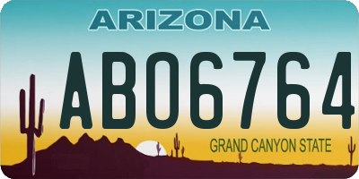 AZ license plate ABO6764