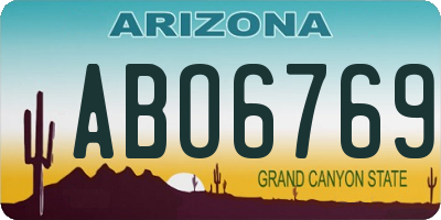 AZ license plate ABO6769