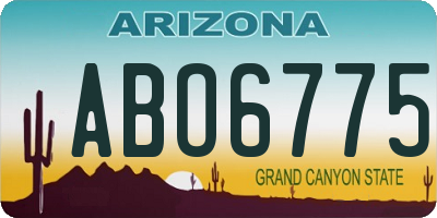 AZ license plate ABO6775