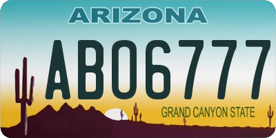 AZ license plate ABO6777