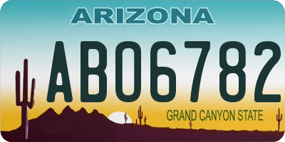 AZ license plate ABO6782