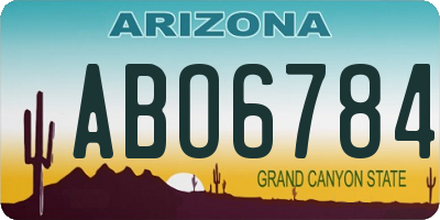 AZ license plate ABO6784