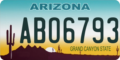 AZ license plate ABO6793