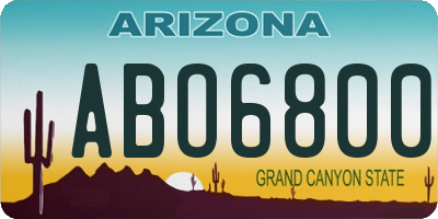 AZ license plate ABO6800