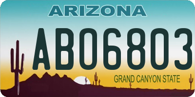 AZ license plate ABO6803