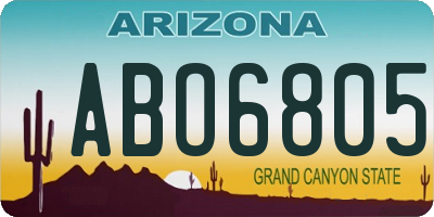 AZ license plate ABO6805