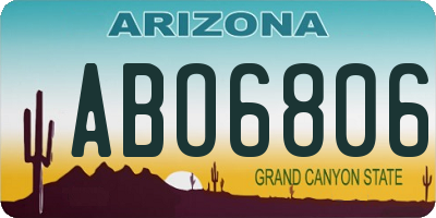 AZ license plate ABO6806