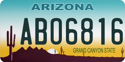 AZ license plate ABO6816