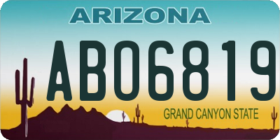 AZ license plate ABO6819