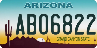 AZ license plate ABO6822