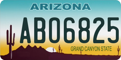 AZ license plate ABO6825