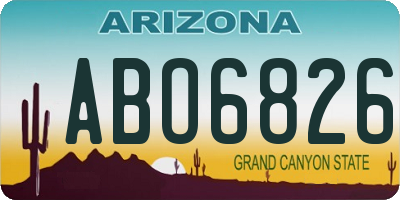 AZ license plate ABO6826