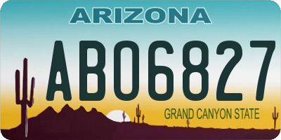 AZ license plate ABO6827