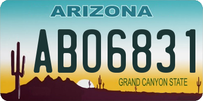 AZ license plate ABO6831