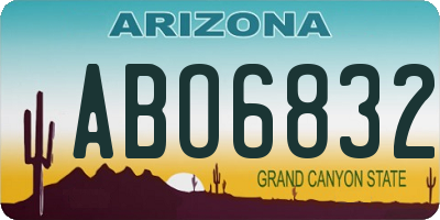 AZ license plate ABO6832