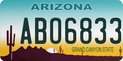 AZ license plate ABO6833