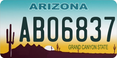 AZ license plate ABO6837