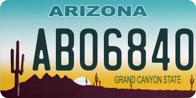 AZ license plate ABO6840