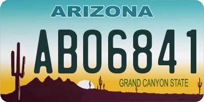 AZ license plate ABO6841