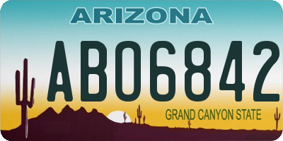AZ license plate ABO6842