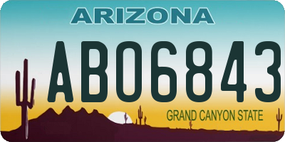 AZ license plate ABO6843