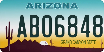 AZ license plate ABO6848