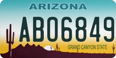 AZ license plate ABO6849