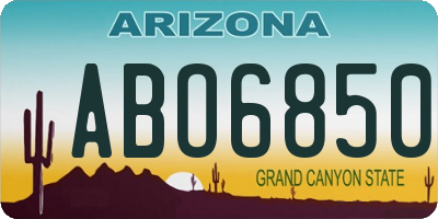 AZ license plate ABO6850