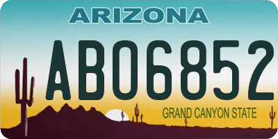 AZ license plate ABO6852