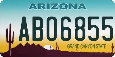 AZ license plate ABO6855