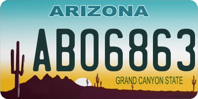 AZ license plate ABO6863