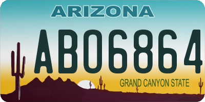 AZ license plate ABO6864