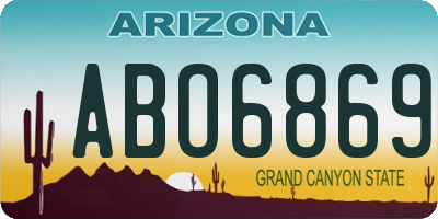AZ license plate ABO6869