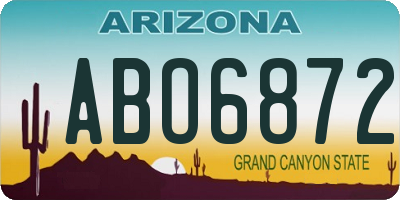 AZ license plate ABO6872