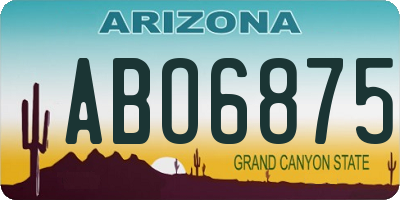 AZ license plate ABO6875