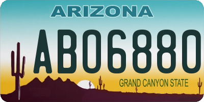 AZ license plate ABO6880