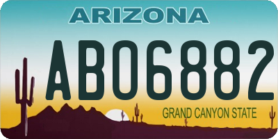AZ license plate ABO6882