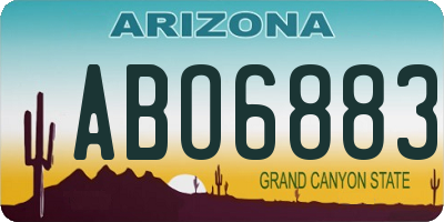 AZ license plate ABO6883