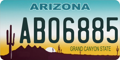 AZ license plate ABO6885