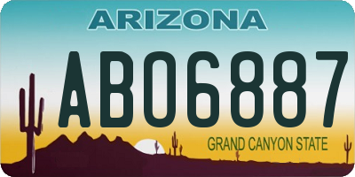 AZ license plate ABO6887
