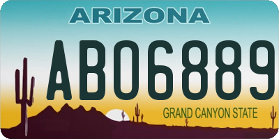 AZ license plate ABO6889