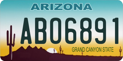 AZ license plate ABO6891