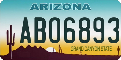 AZ license plate ABO6893