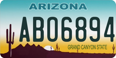 AZ license plate ABO6894