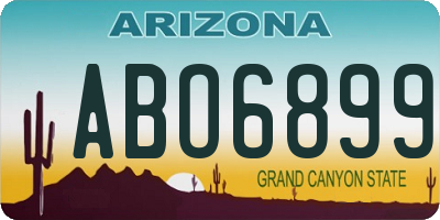 AZ license plate ABO6899