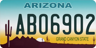 AZ license plate ABO6902