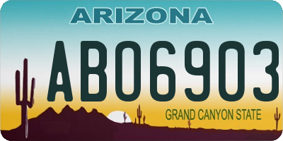 AZ license plate ABO6903