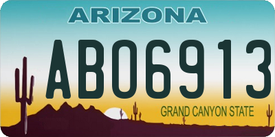 AZ license plate ABO6913