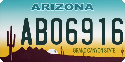 AZ license plate ABO6916