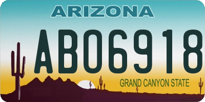 AZ license plate ABO6918
